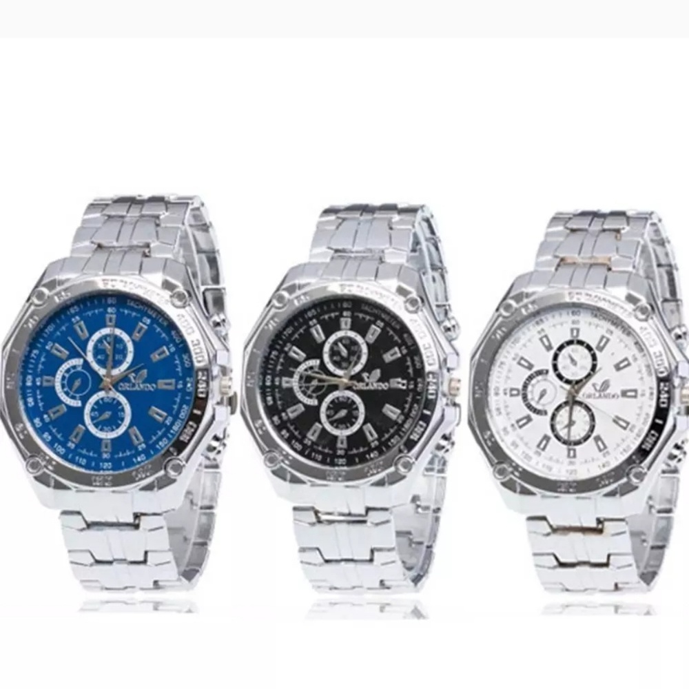 NEW Chronograph Dial Stainless Steel Men's Watch